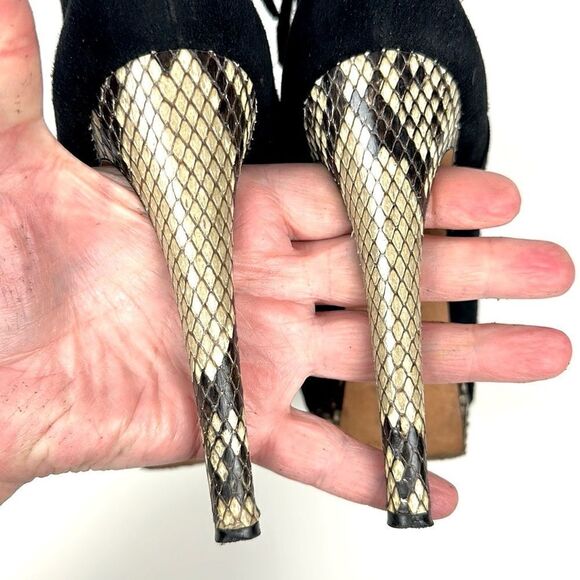 Alexandre Birman Black Suede Python Heels Ankle Booties size EUR 35 US 5 - Picture 7 of 15